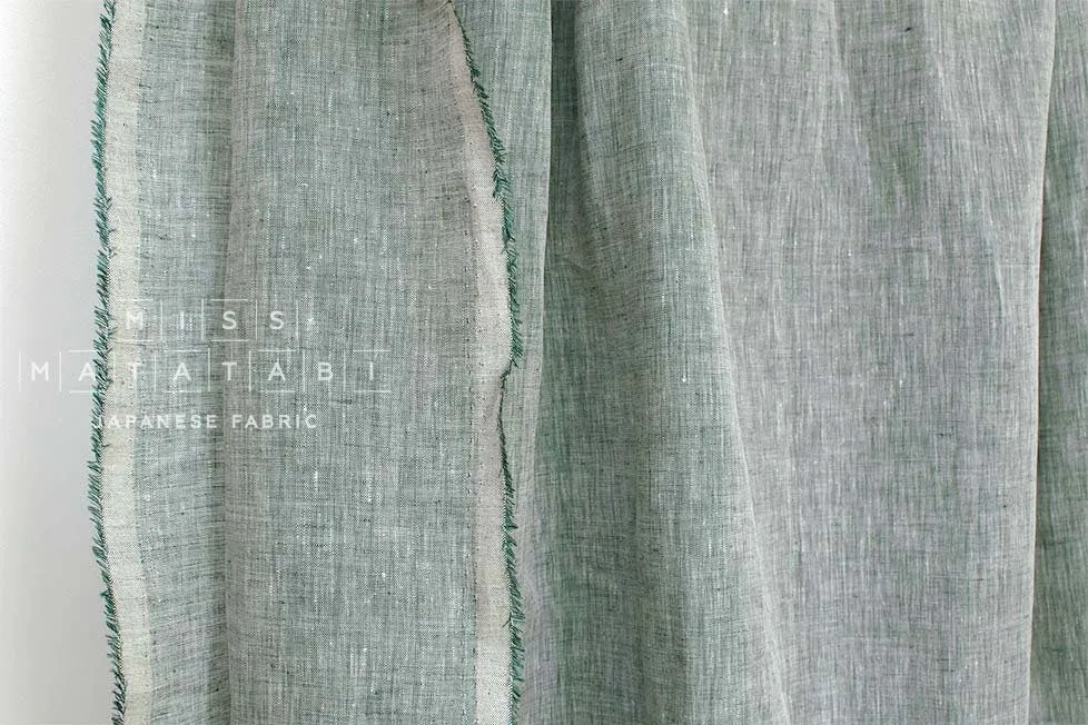 DEADSTOCK 100% Linen Chambray - green