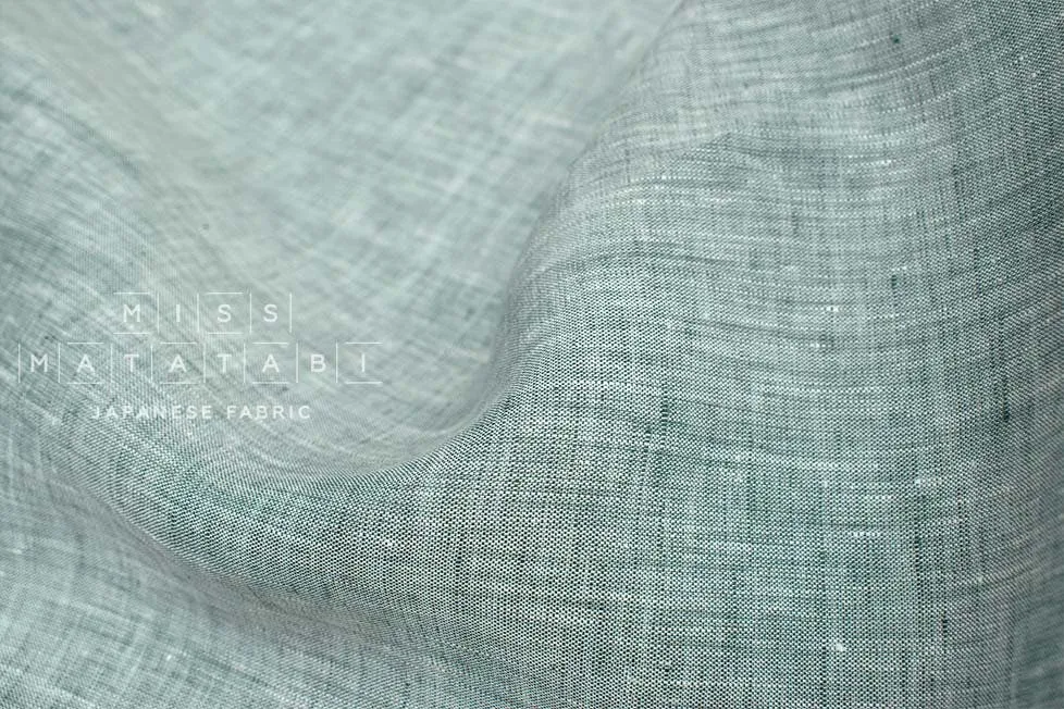 DEADSTOCK 100% Linen Chambray - green