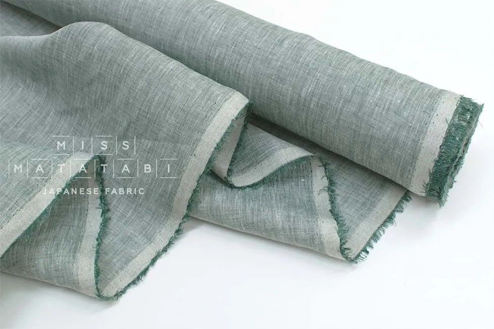 DEADSTOCK 100% Linen Chambray - green