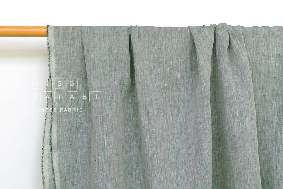 DEADSTOCK 100% Linen Chambray - green