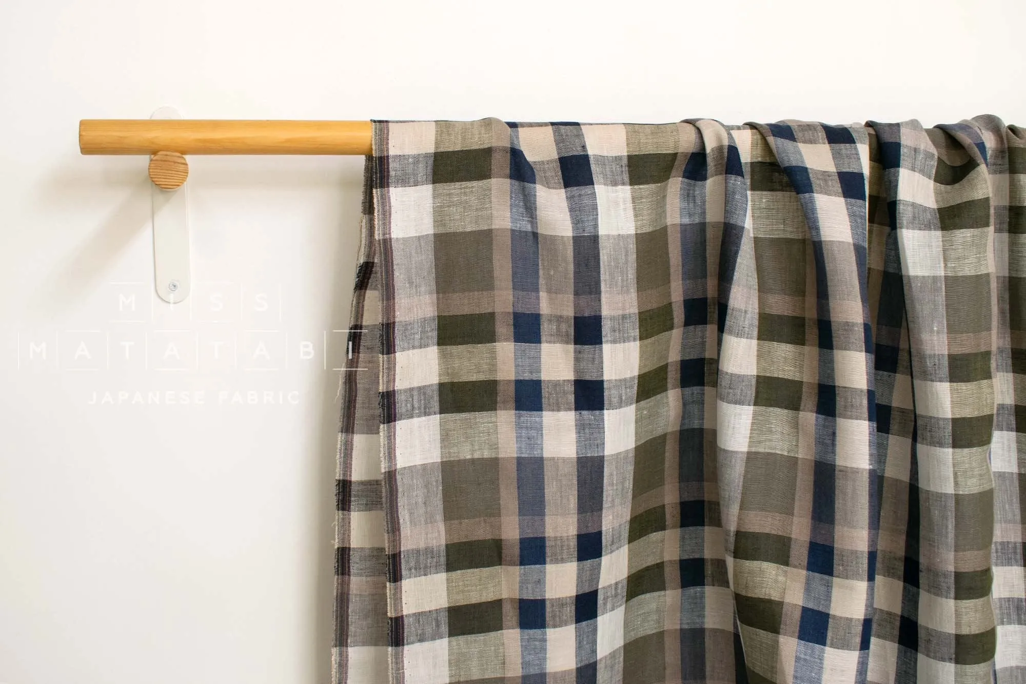 DEADSTOCK 100% Linen Check Plaid - 12