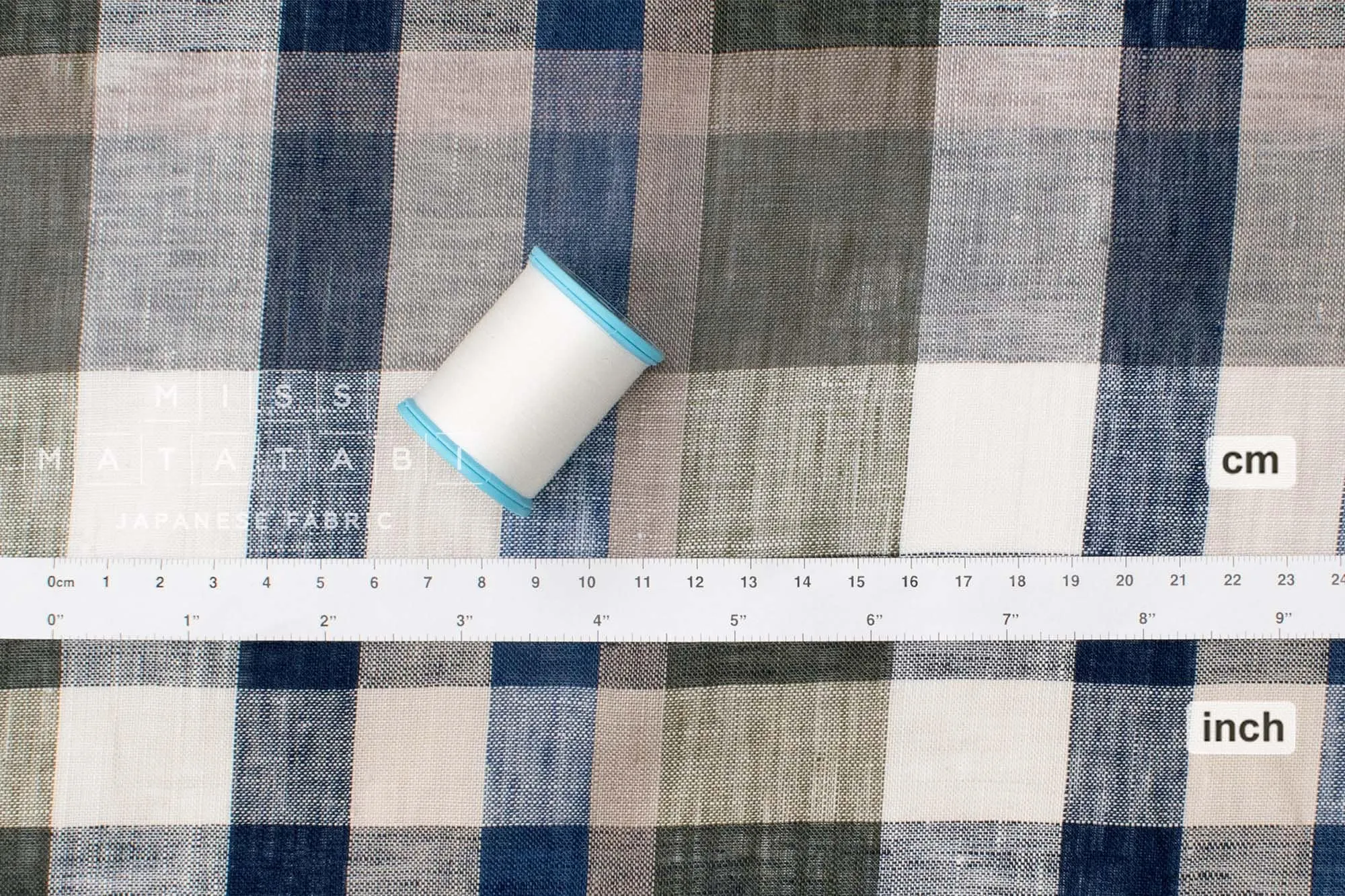 DEADSTOCK 100% Linen Check Plaid - 12