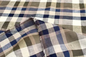 DEADSTOCK 100% Linen Check Plaid - 12