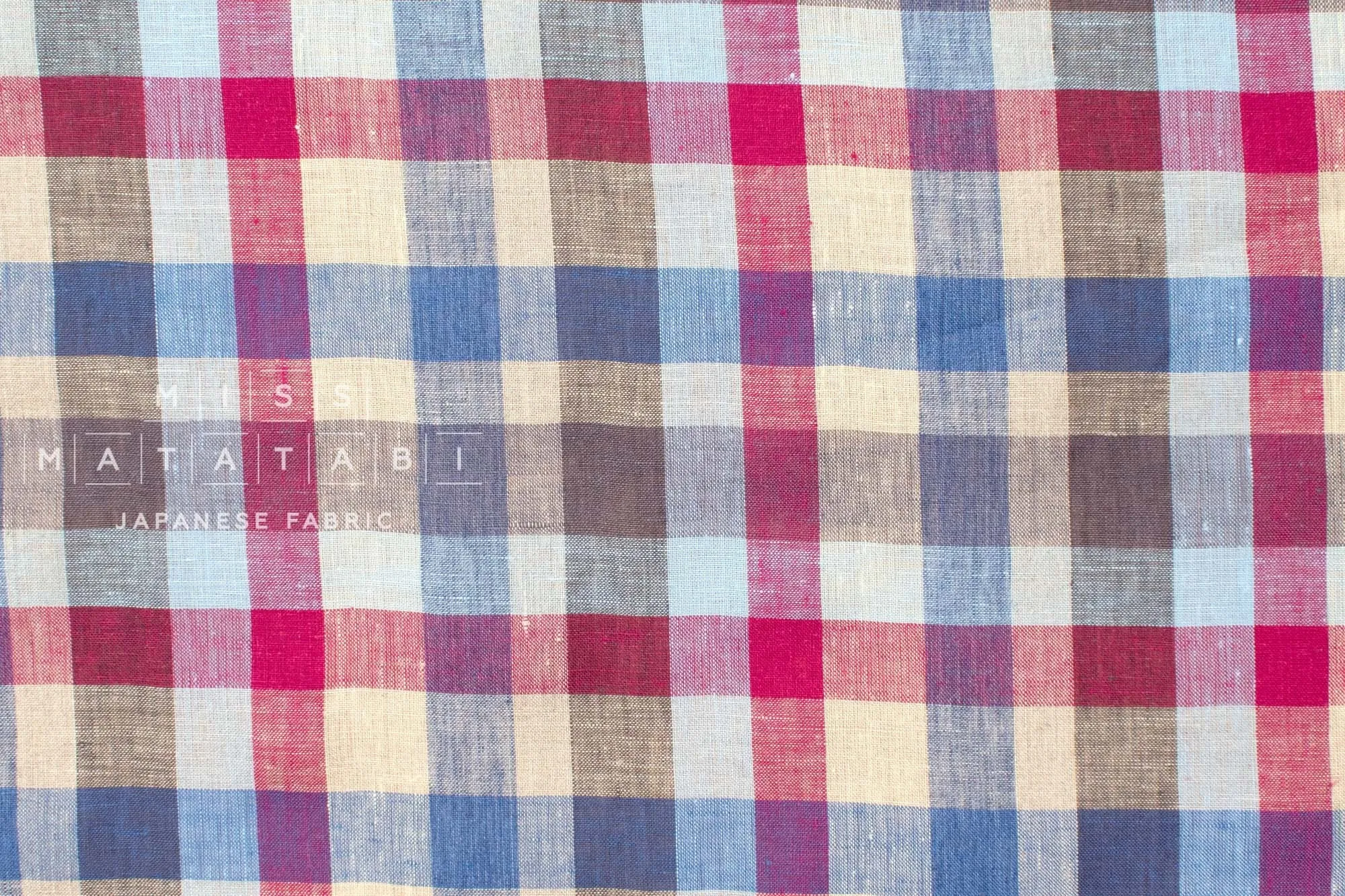 DEADSTOCK 100% Linen Check Plaid - 33