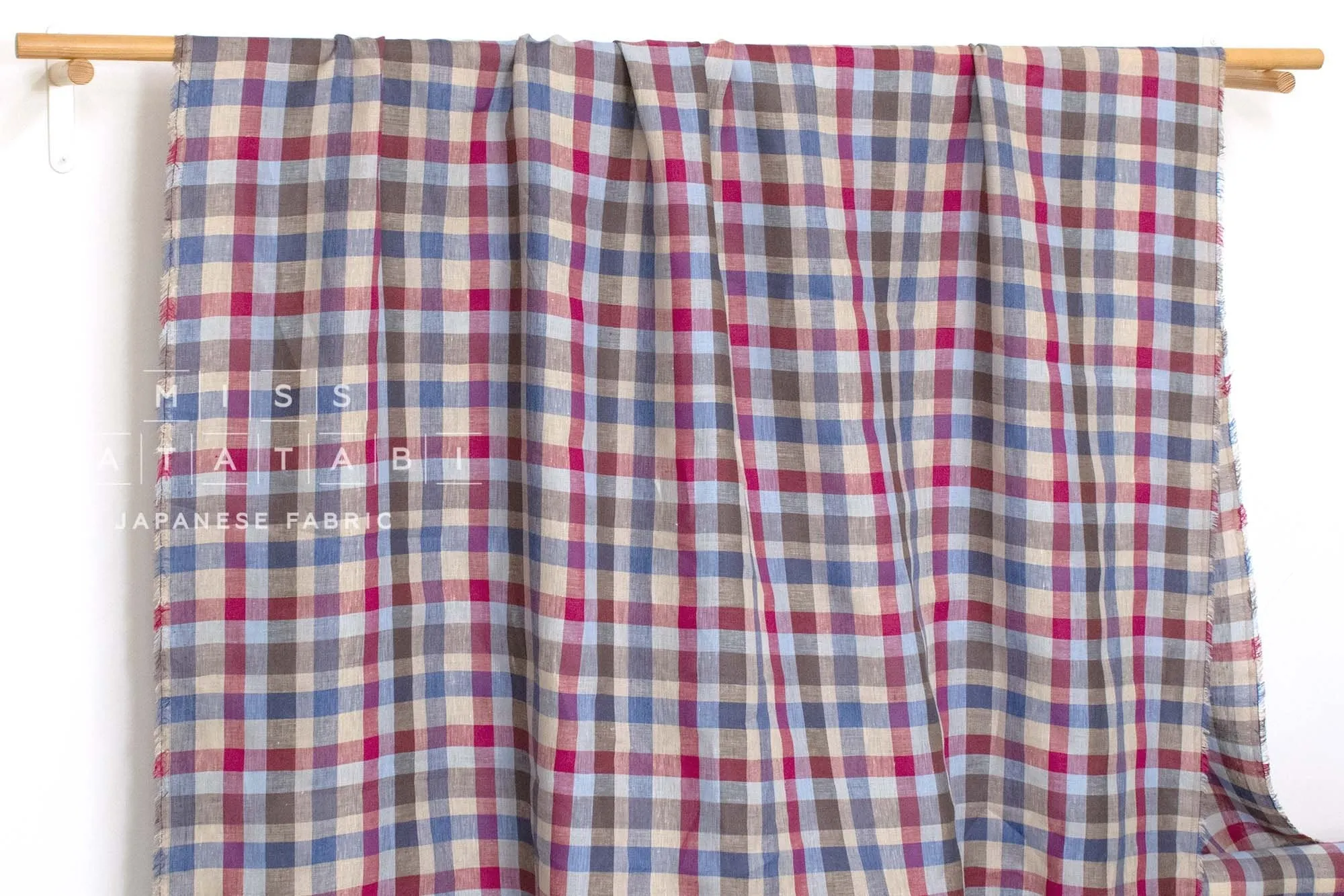 DEADSTOCK 100% Linen Check Plaid - 33