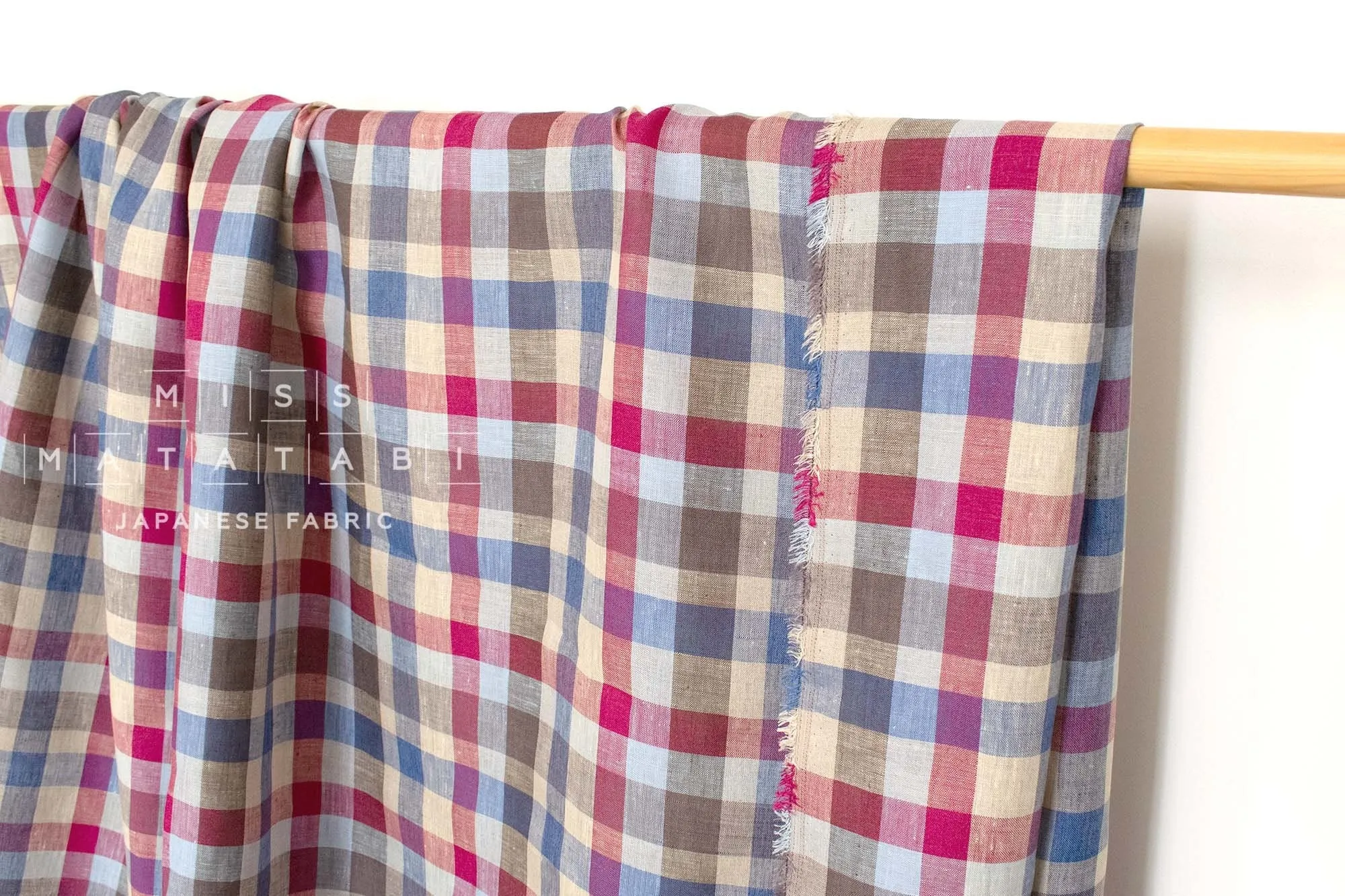 DEADSTOCK 100% Linen Check Plaid - 33