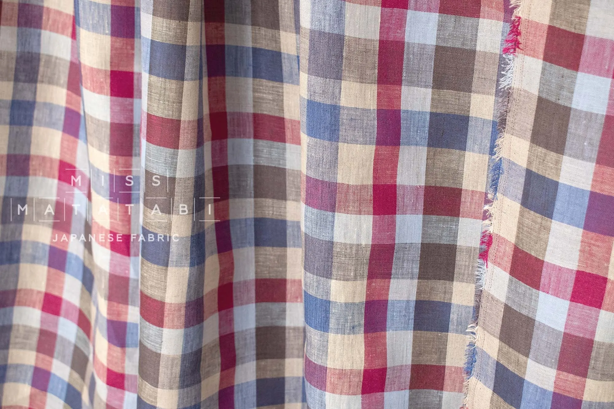 DEADSTOCK 100% Linen Check Plaid - 33