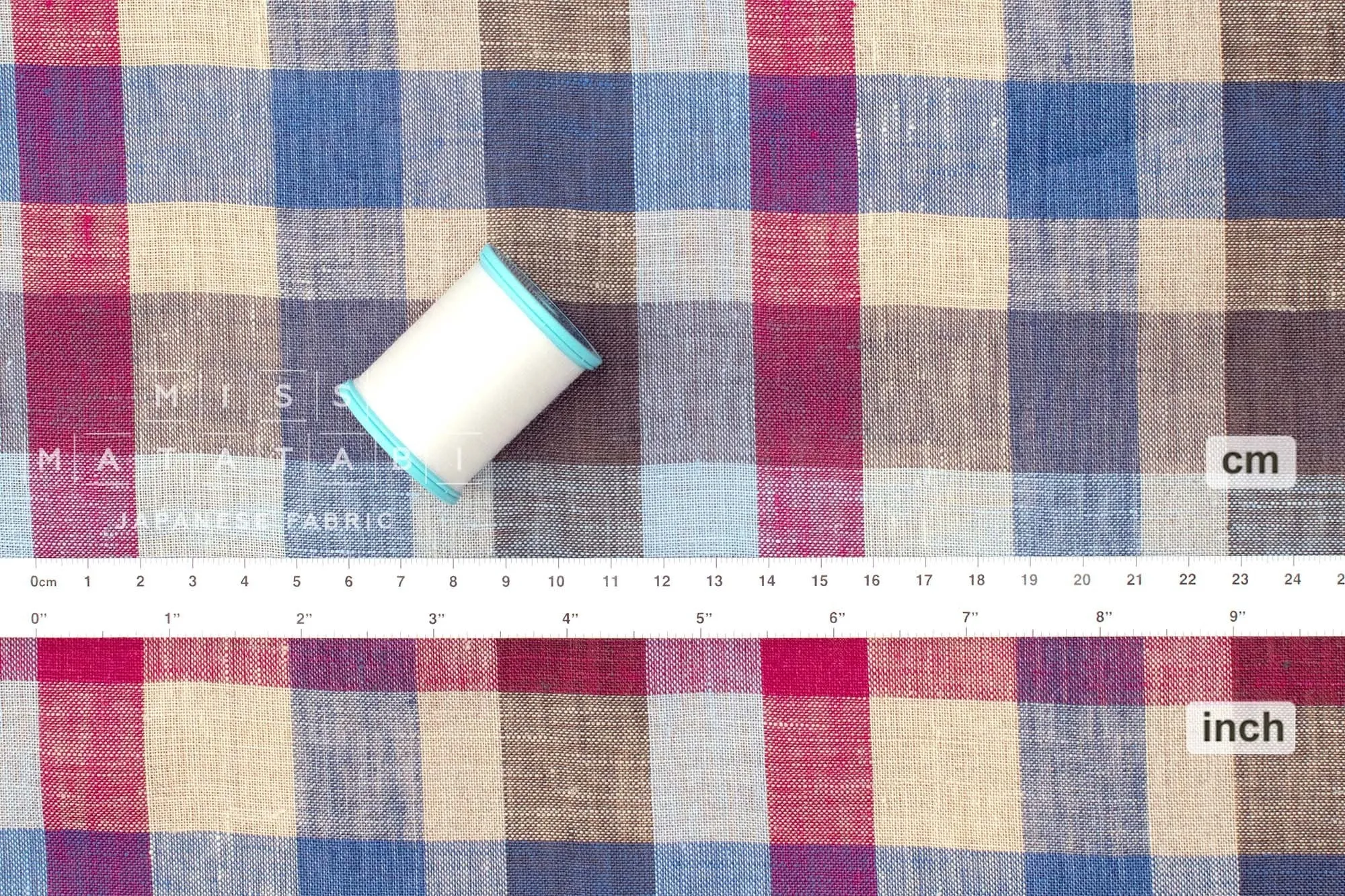 DEADSTOCK 100% Linen Check Plaid - 33