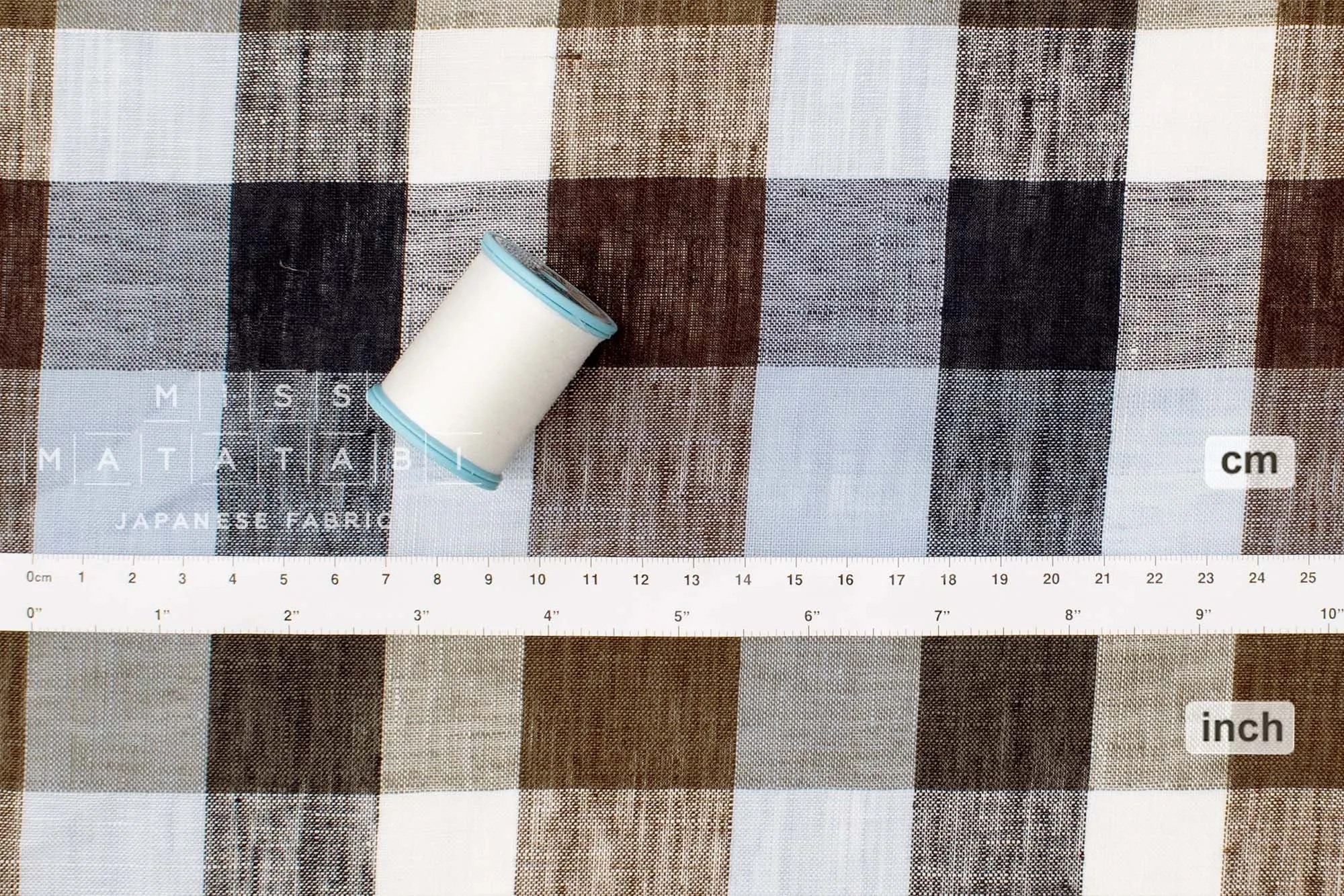 DEADSTOCK 100% Linen Check Plaid - 34