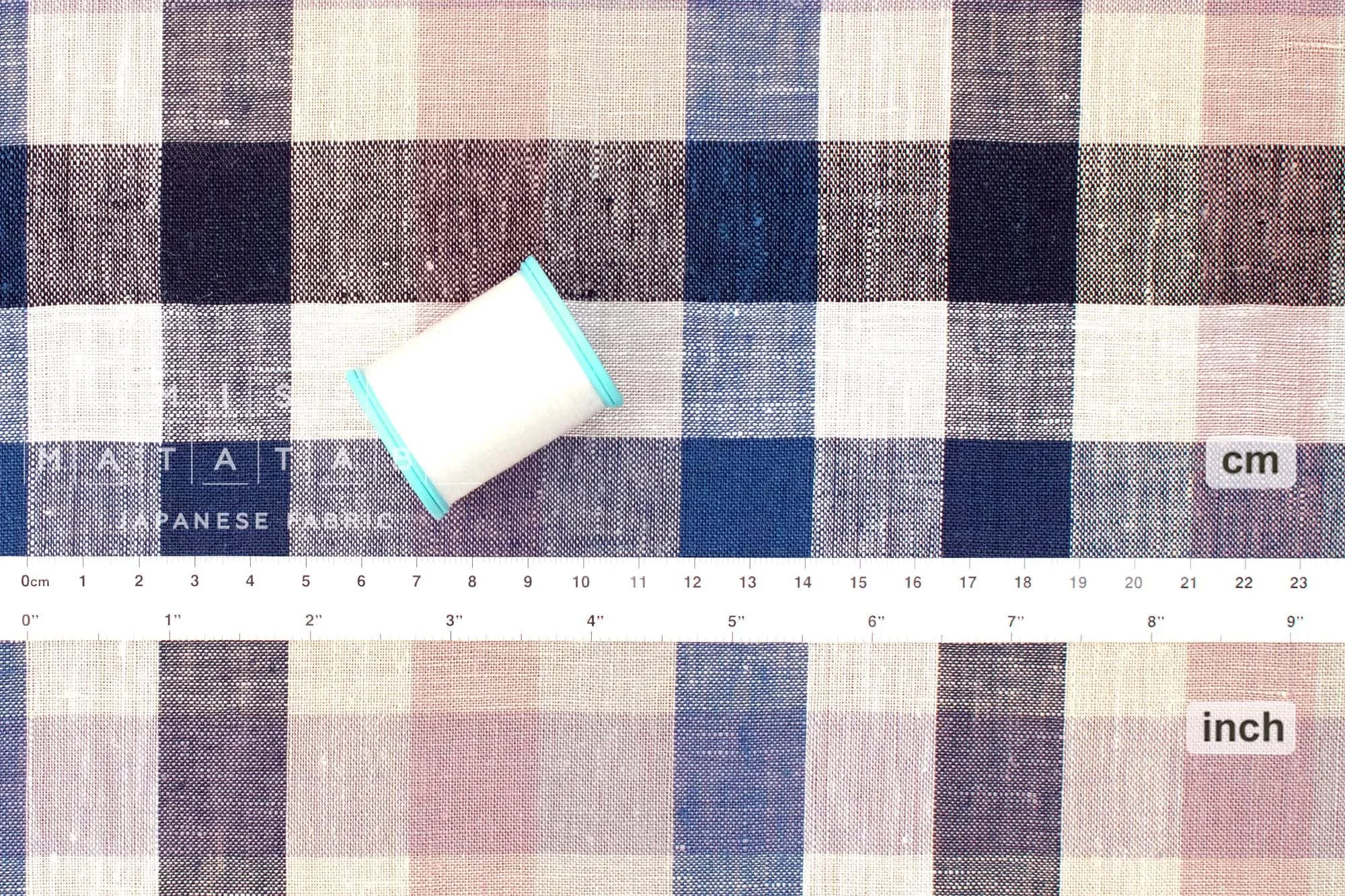 DEADSTOCK 100% Linen Check Plaid - 46