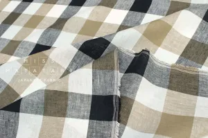 DEADSTOCK 100% Linen Check Plaid - 49