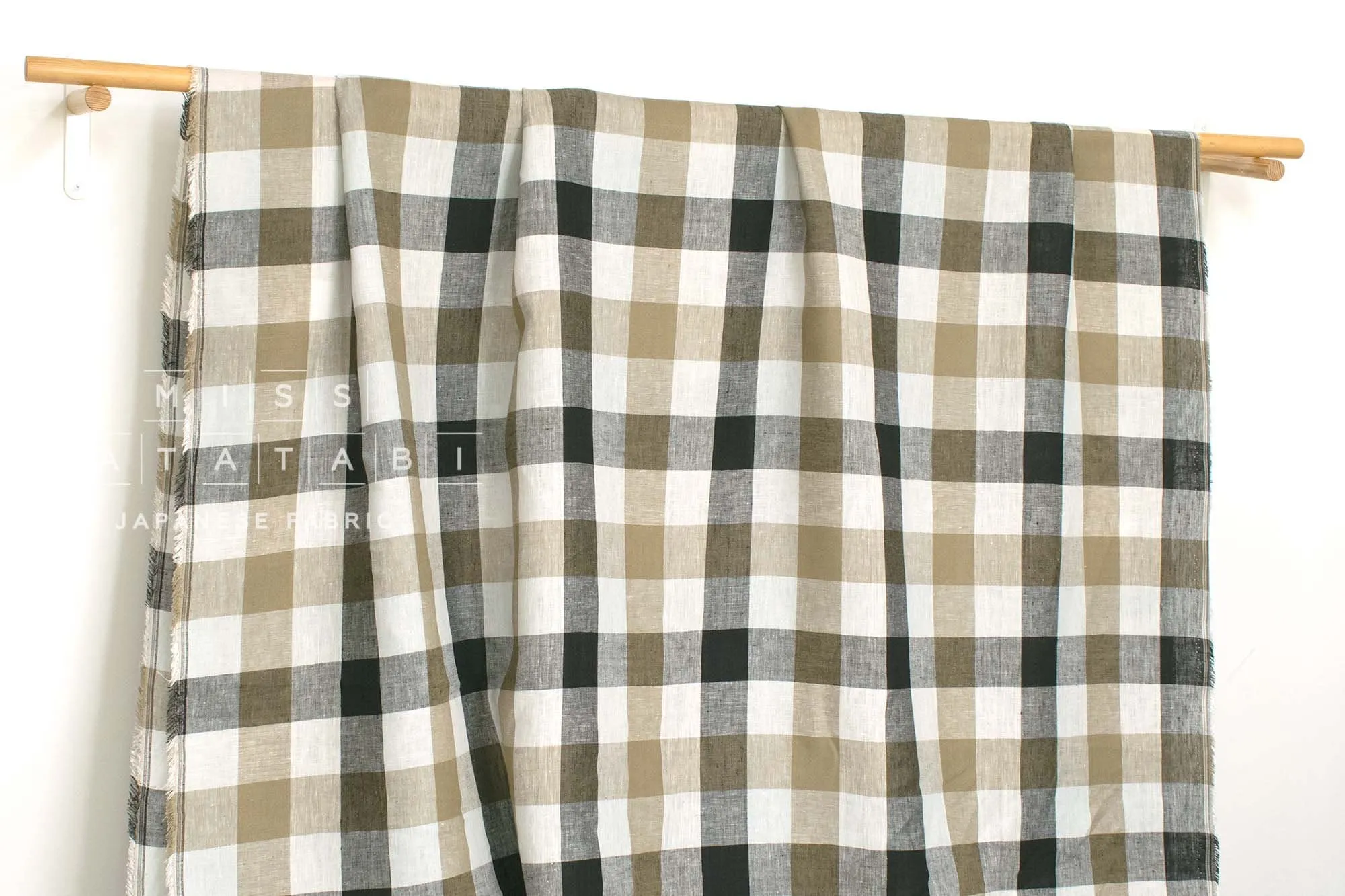 DEADSTOCK 100% Linen Check Plaid - 49