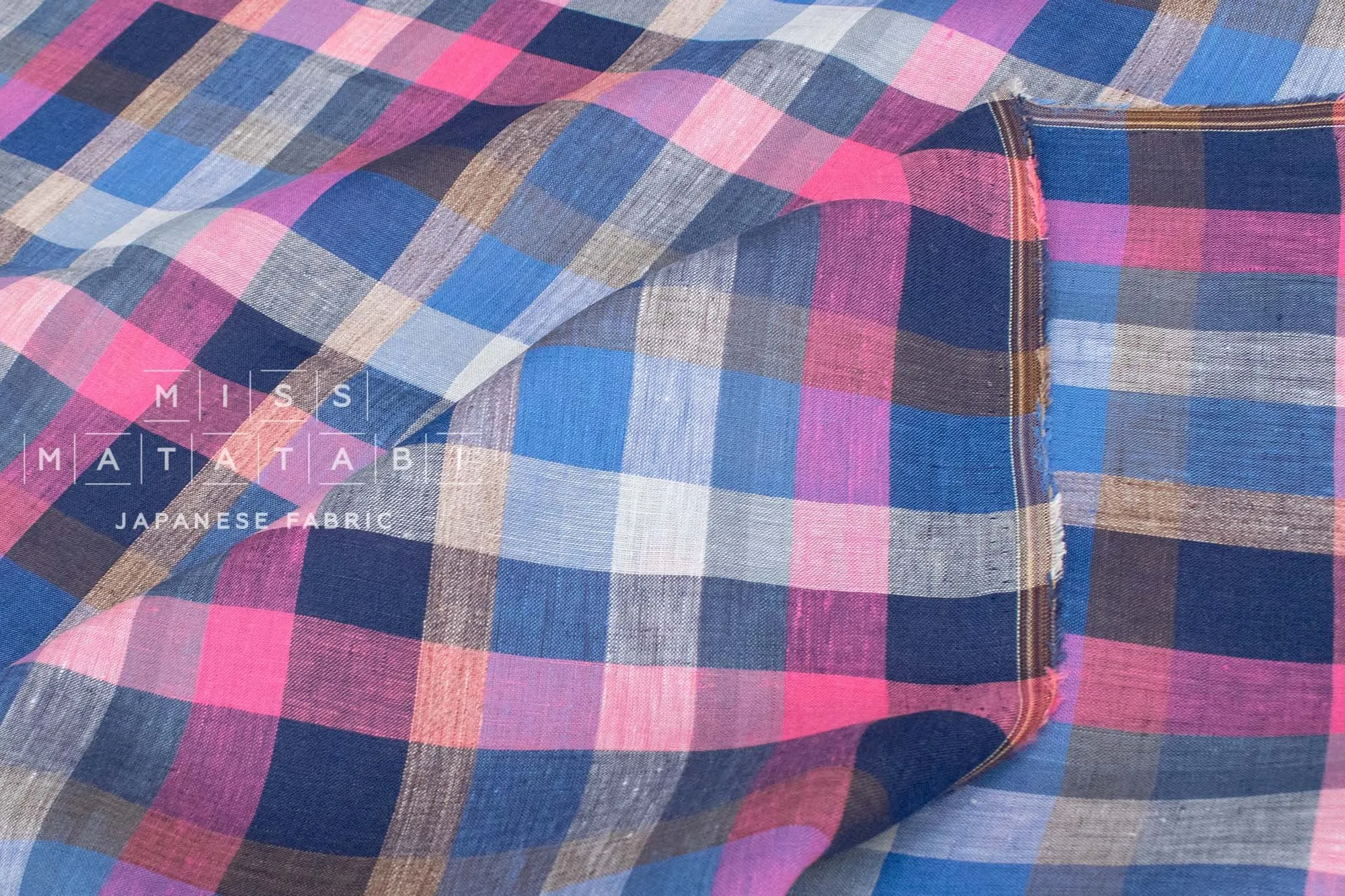 DEADSTOCK 100% Linen Check Plaid - 5