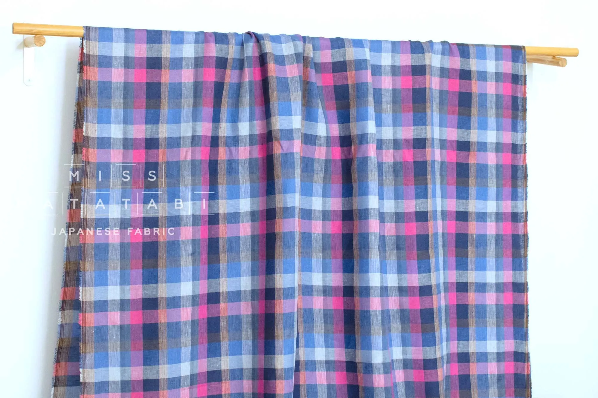 DEADSTOCK 100% Linen Check Plaid - 5