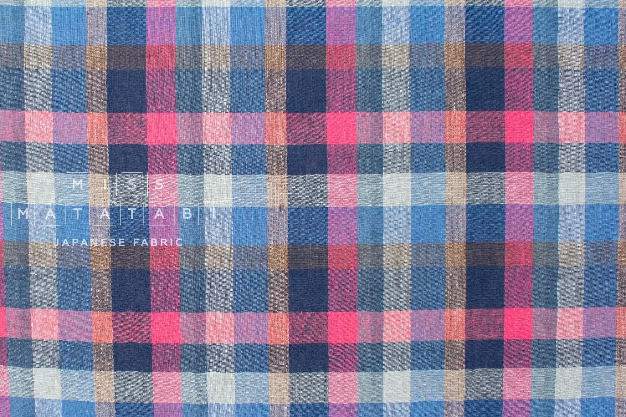 DEADSTOCK 100% Linen Check Plaid - 5