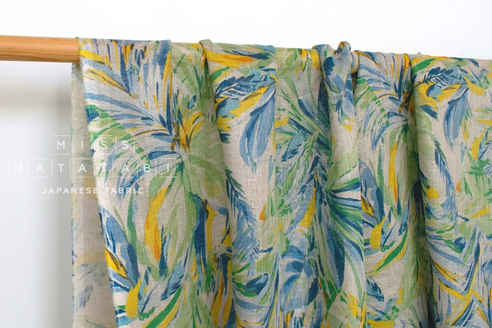 DEADSTOCK Palms linen voile - B