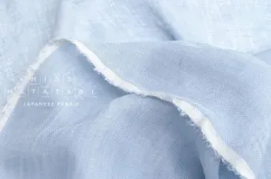 DEADSTOCK Washed Herringbone Linen Voile - cornflower blue