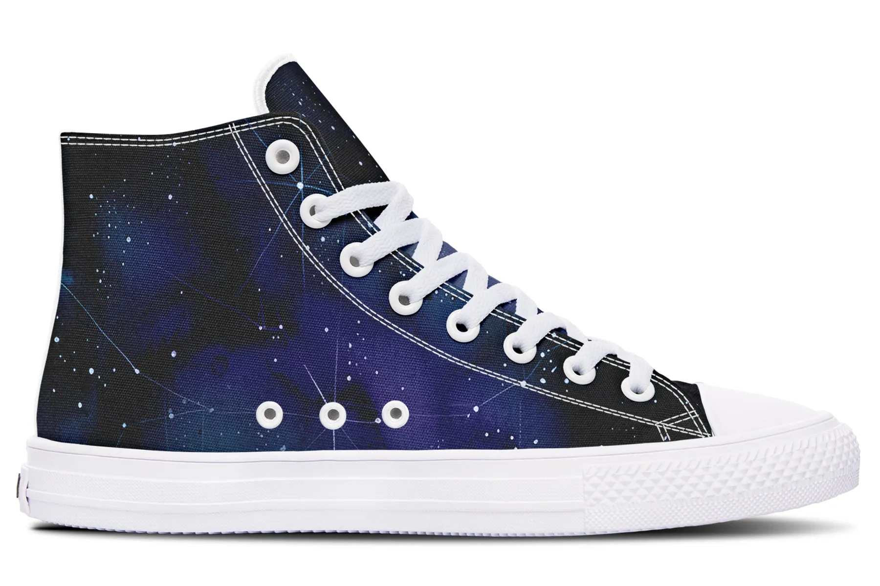 Deep Blue High Tops - Classic Premium Canvas Shoes with Comfortable and Durable Soles