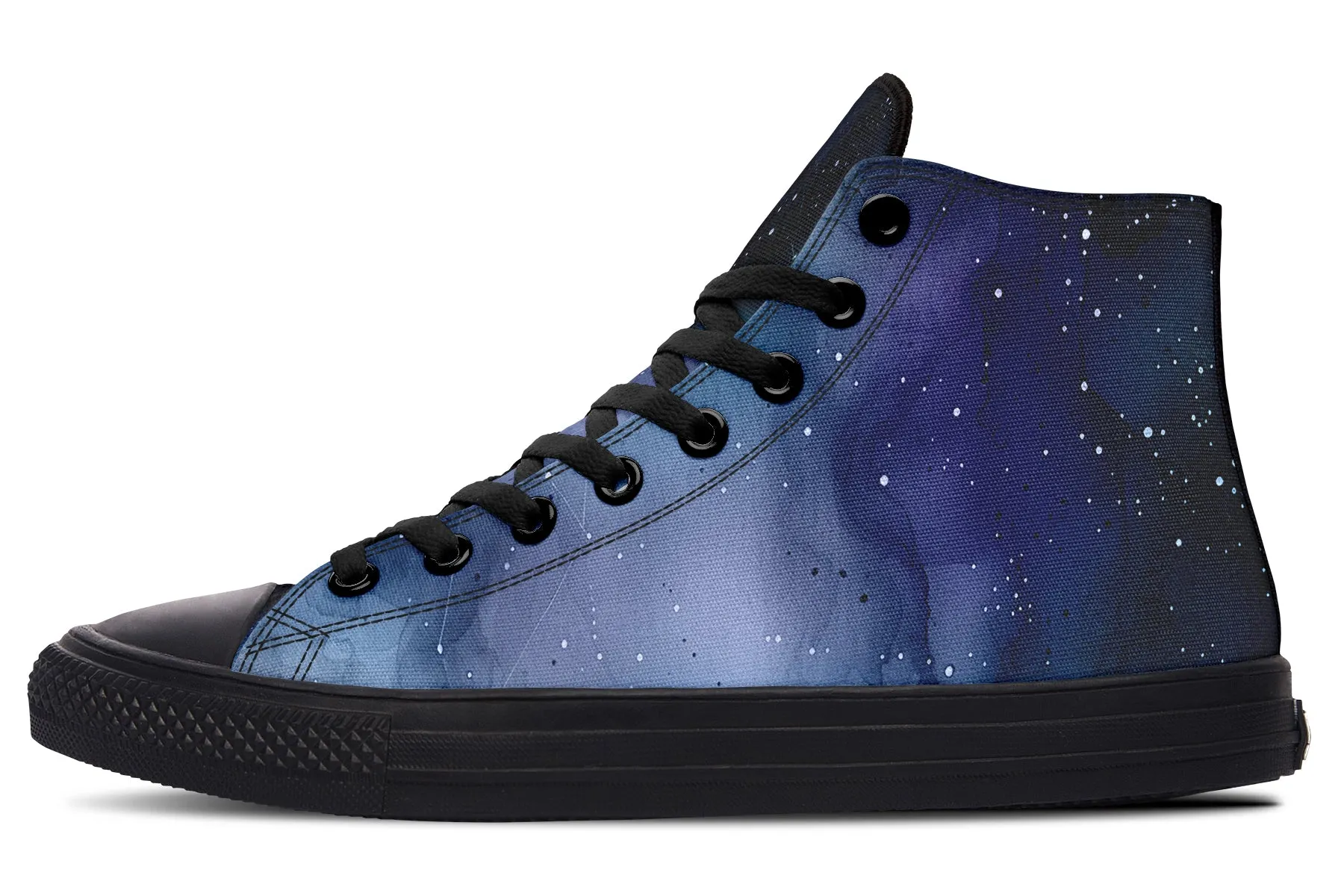 Deep Blue High Tops - Classic Premium Canvas Shoes with Comfortable and Durable Soles