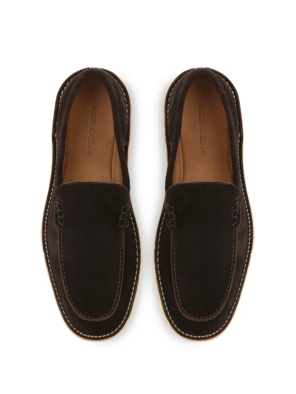 Dolce & Gabbana DG-plaque suede loafers