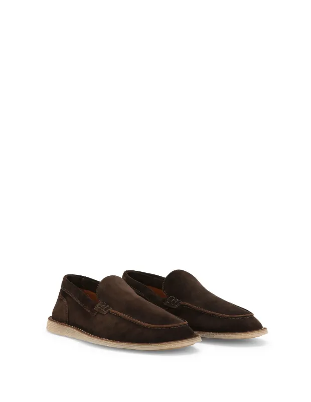 Dolce & Gabbana DG-plaque suede loafers