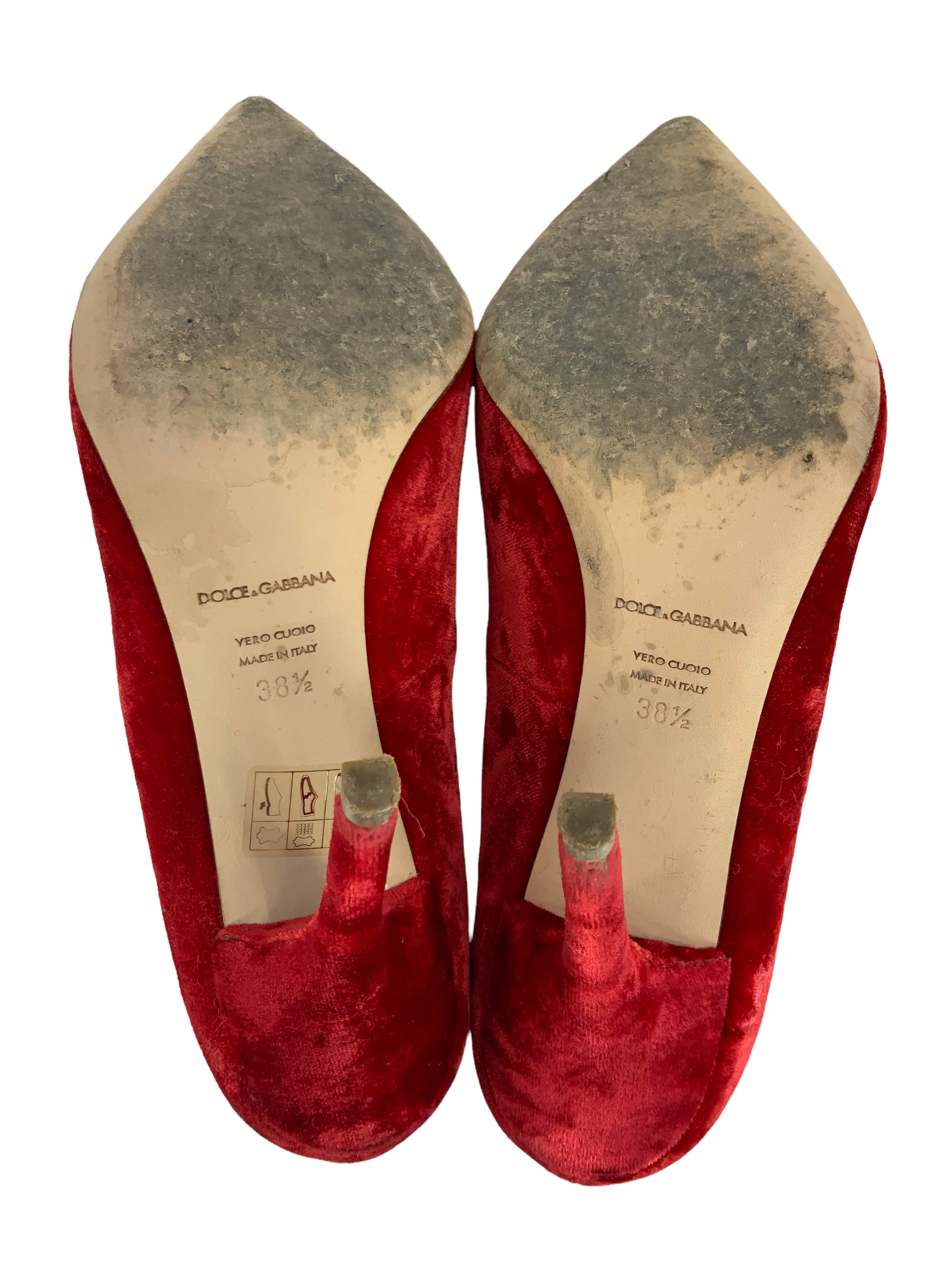 Dolce & Gabbana Velvet Pointed Toe Pumps Size 8.5