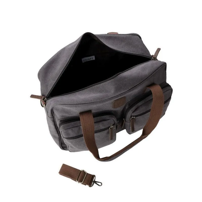 Escape Classic Canvas Weekender Travel Bag | Dark Grey