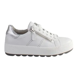 Gabor Ladies Platform Trainers - 46.058.50 - White / Silver