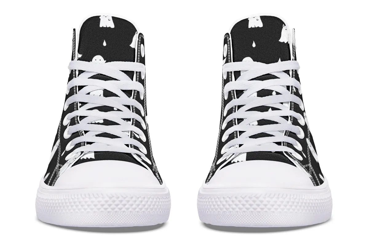 Ghost Party High Tops - Classic Premium Canvas Shoes with Comfortable and Durable Soles