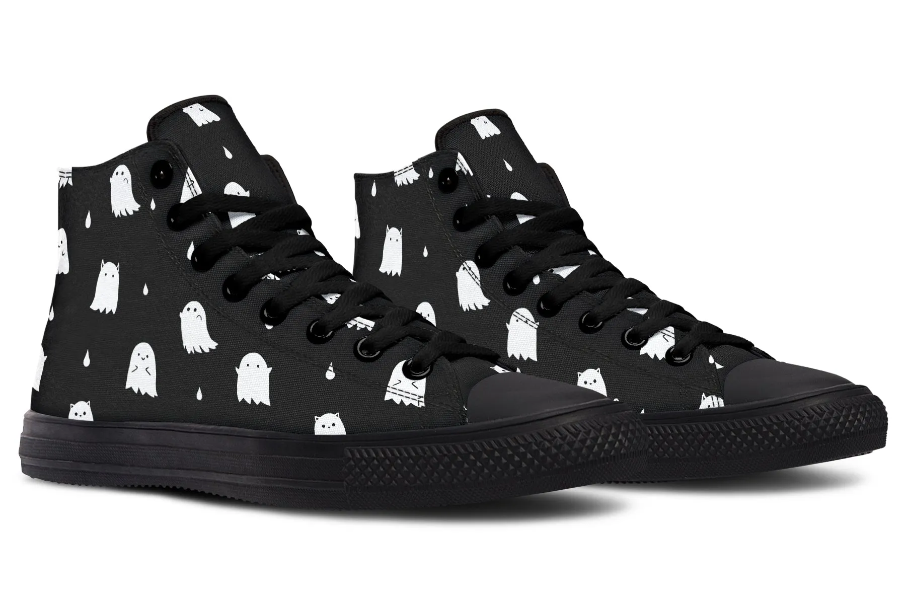 Ghost Party High Tops - Classic Premium Canvas Shoes with Comfortable and Durable Soles