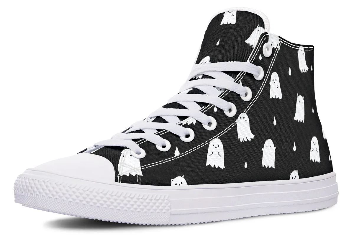 Ghost Party High Tops - Classic Premium Canvas Shoes with Comfortable and Durable Soles