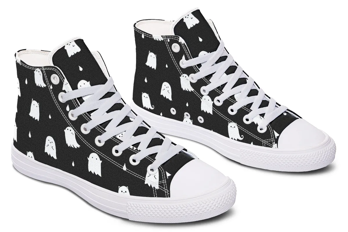 Ghost Party High Tops - Classic Premium Canvas Shoes with Comfortable and Durable Soles