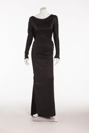 Gianfranco Ferre - Black Beaded Gown- IT 40