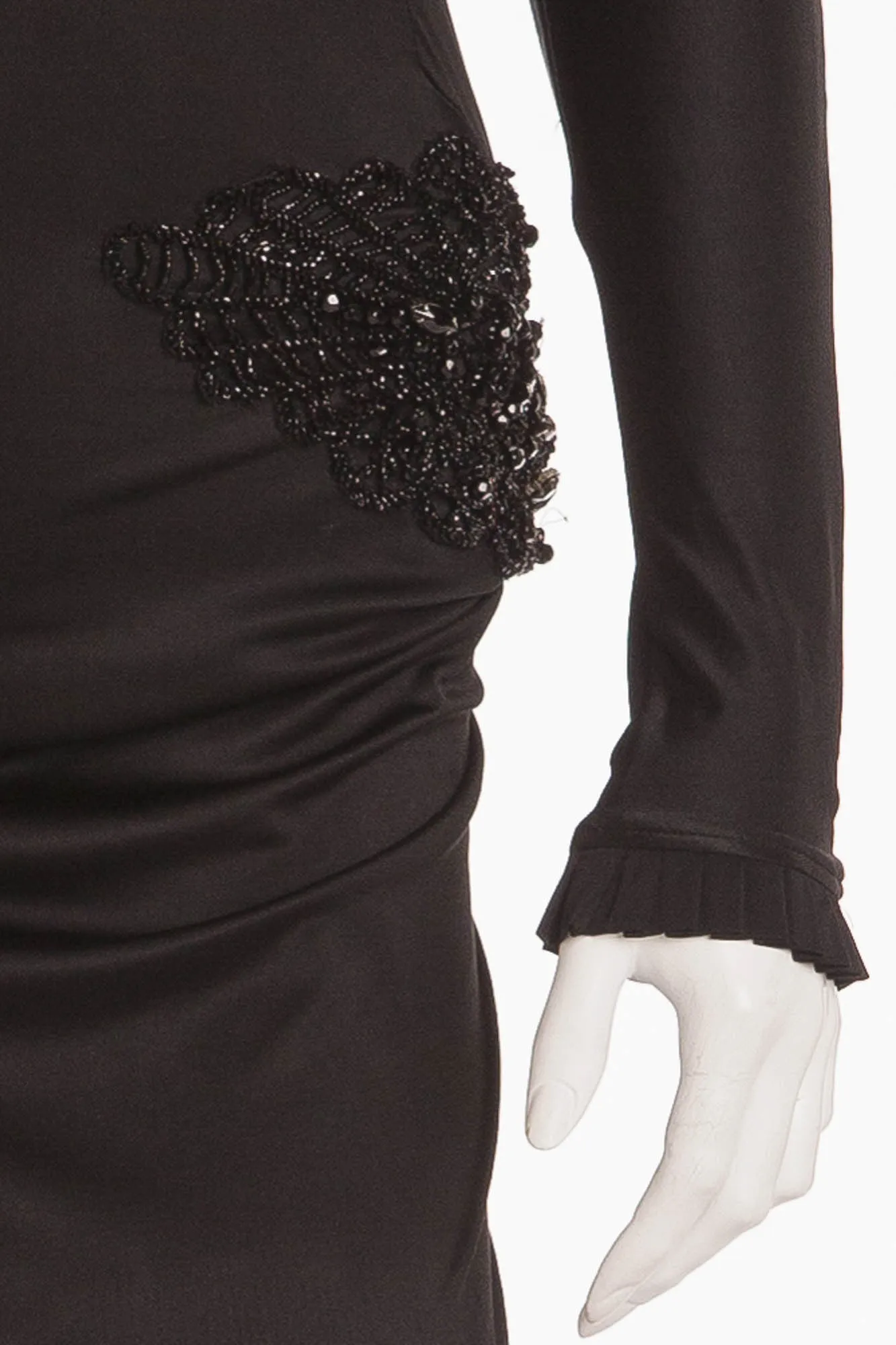 Gianfranco Ferre - Black Beaded Gown- IT 40