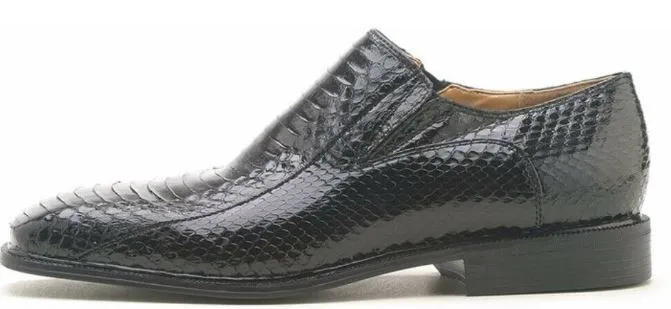 Giorgio Brutini Felix Black Genuine Snakeskin Slip On