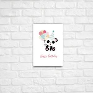 Happy Birthday Panda Balloon Card