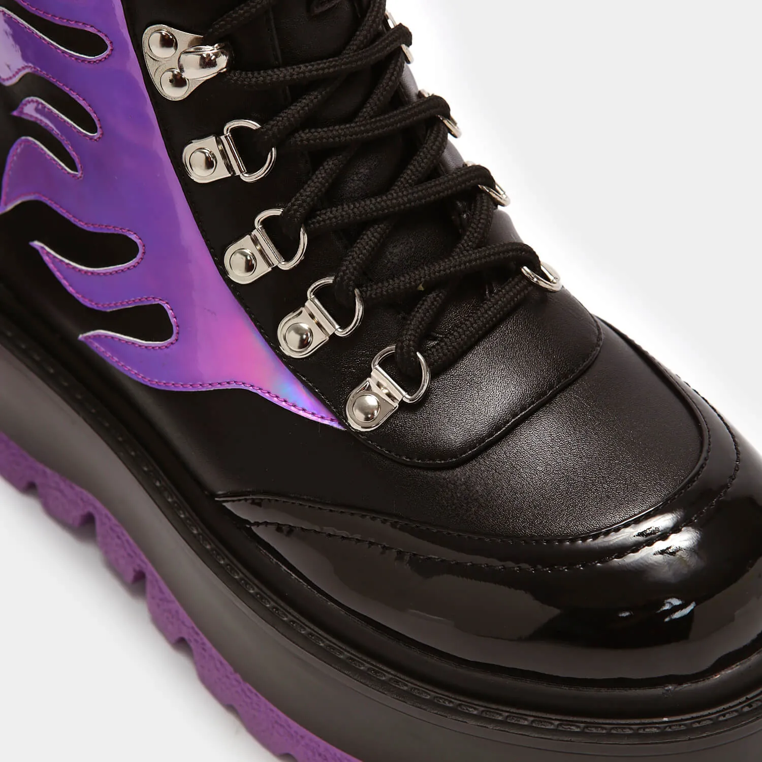 Helios Purple Hologram Flame Boots