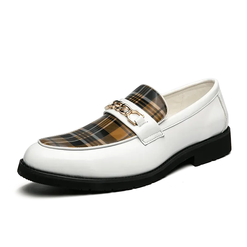 Italian Loafers for Men: High-Quality Luxury Slip-On Shoes with British Style Striped Design