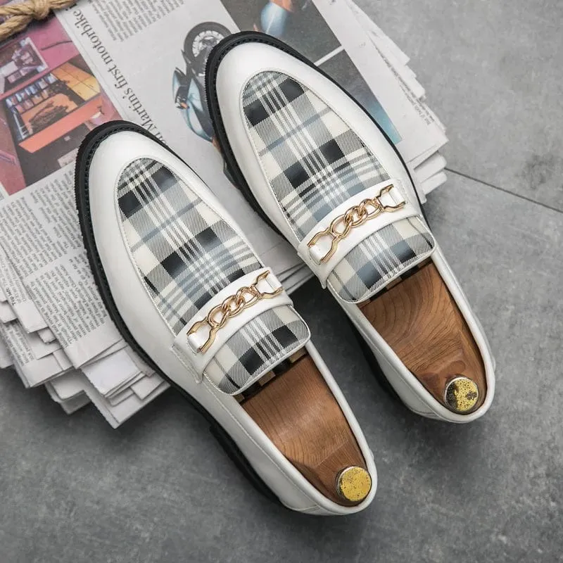 Italian Loafers for Men: High-Quality Luxury Slip-On Shoes with British Style Striped Design