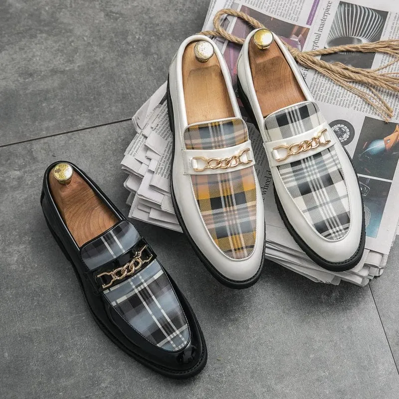 Italian Loafers for Men: High-Quality Luxury Slip-On Shoes with British Style Striped Design