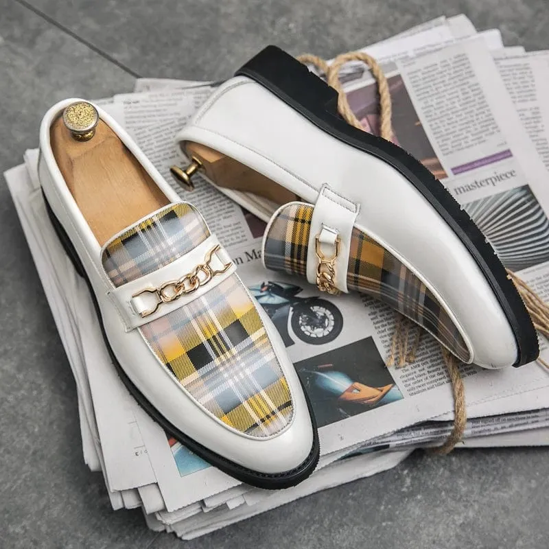 Italian Loafers for Men: High-Quality Luxury Slip-On Shoes with British Style Striped Design