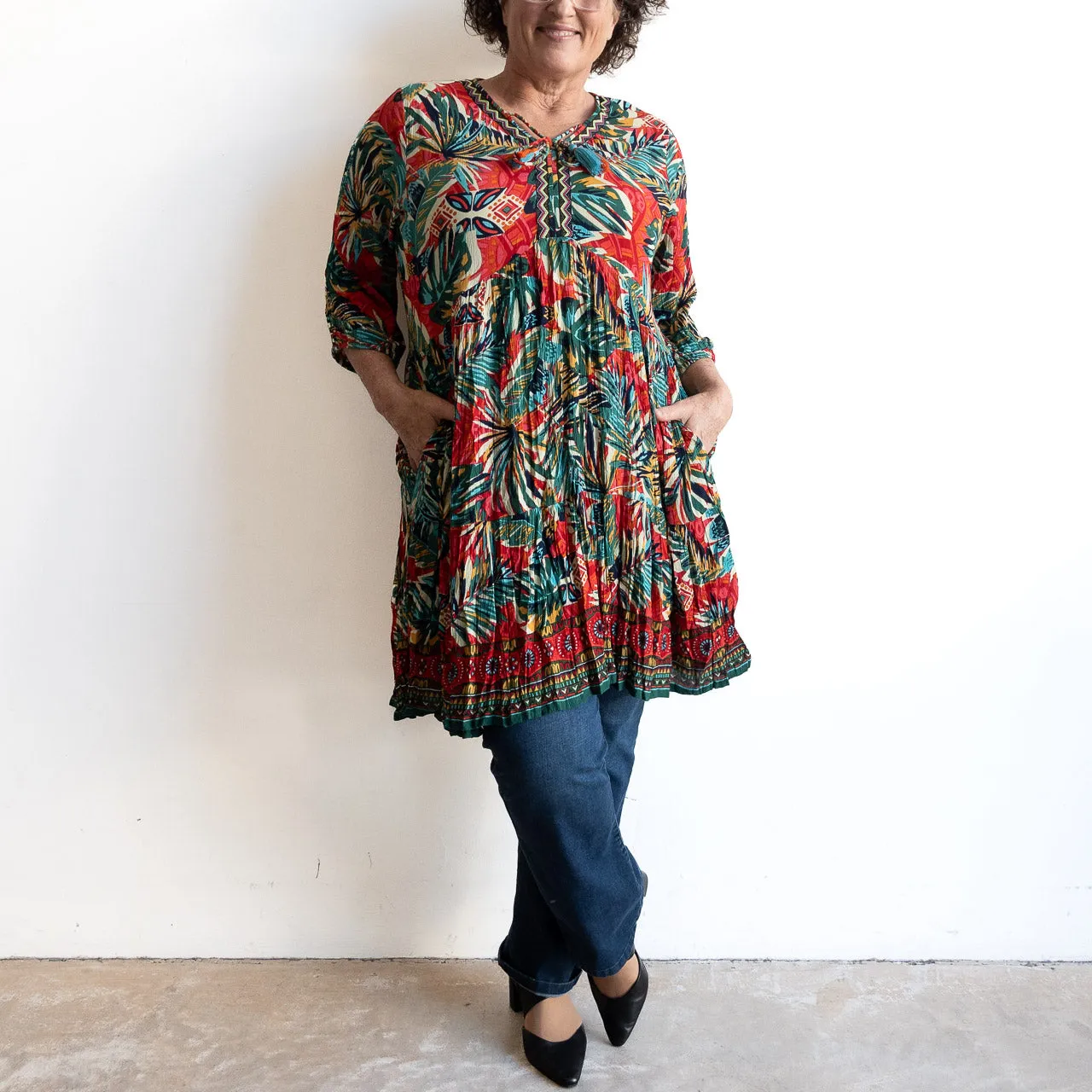 Journey Tunic Smock Dress by Orientique Australia - Rio - 61699