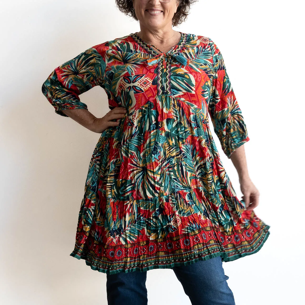 Journey Tunic Smock Dress by Orientique Australia - Rio - 61699