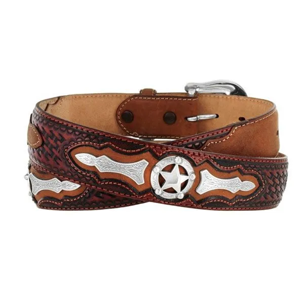 Justin® Men's Odessa Star Tooled Leather Western Belt