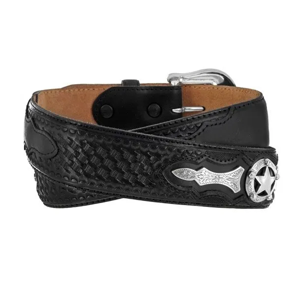 Justin® Men's Odessa Star Tooled Leather Western Belt