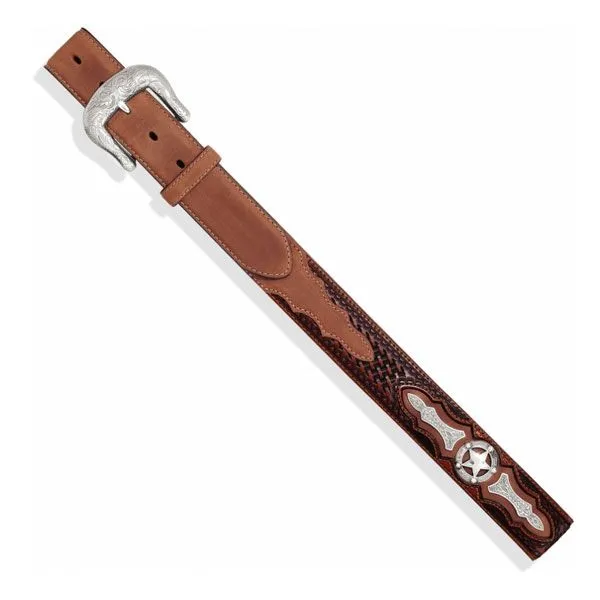 Justin® Men's Odessa Star Tooled Leather Western Belt