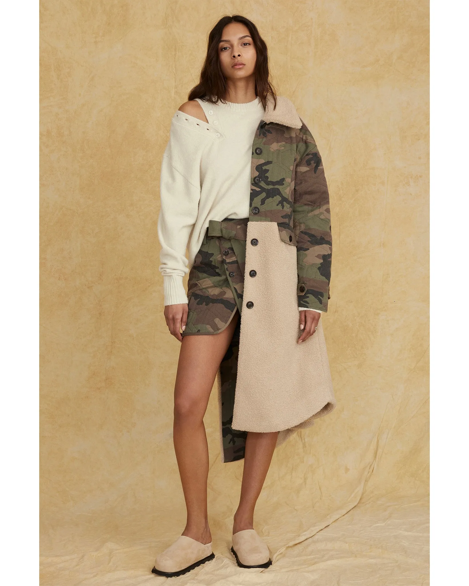 Katrina Quilted Camo Mini Skirt