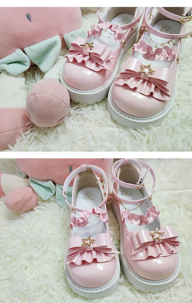 kawaii Lolita shoes Cute star buckle platform shoes Japanese uniform JK shoes sweet low heel Mary Jane shoes college girls shoes