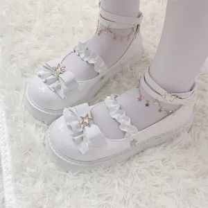 kawaii Lolita shoes Cute star buckle platform shoes Japanese uniform JK shoes sweet low heel Mary Jane shoes college girls shoes