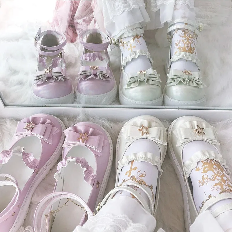 kawaii Lolita shoes Cute star buckle platform shoes Japanese uniform JK shoes sweet low heel Mary Jane shoes college girls shoes